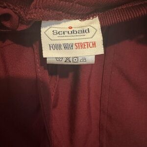 ScrubAid Burgundy Four Way Stretch Top